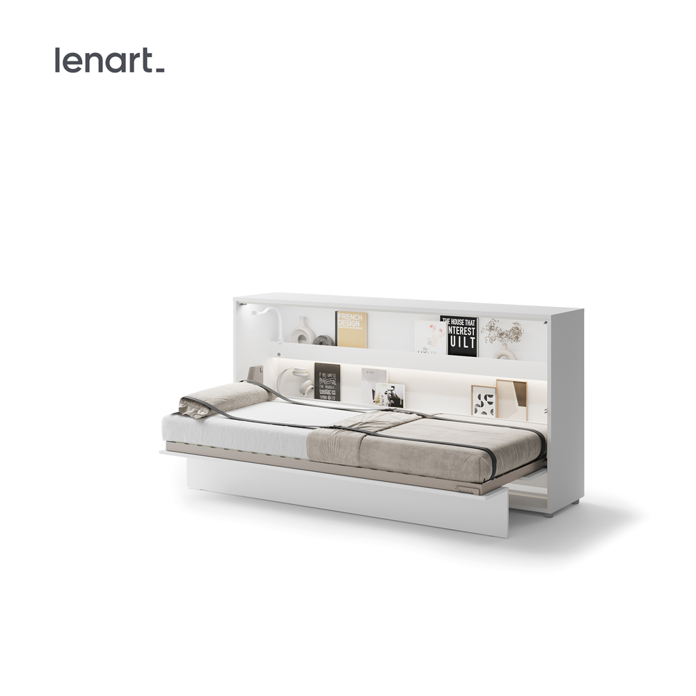 Półkotapczan poziomy BC-06 Bed Concept 90x200 cm Biały meble lenart, lenart, półkotapczany lenart, półkotapczan lenart, półkotapczan, półkotapczany, bed concept, meble bed concept, łóżko w szafie