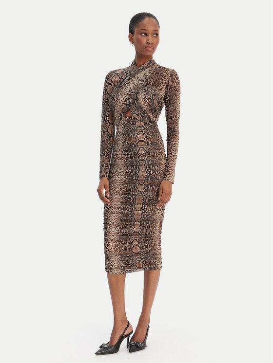 Bardot Sukienka koktajlowa Aliyah 56305DB4 Brązowy Slim Fit