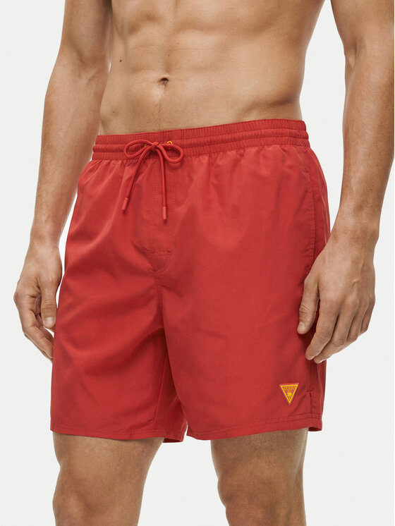 Guess Szorty kąpielowe F6GT24 WG282 MEDIUM Czerwony Regular Fit