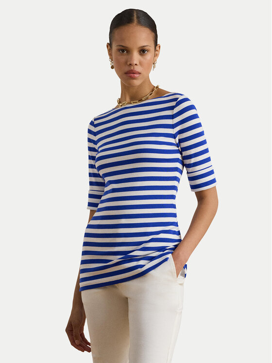 LAUREN RALPH LAUREN Bluzka 200P03750002 Niebieski Slim Fit