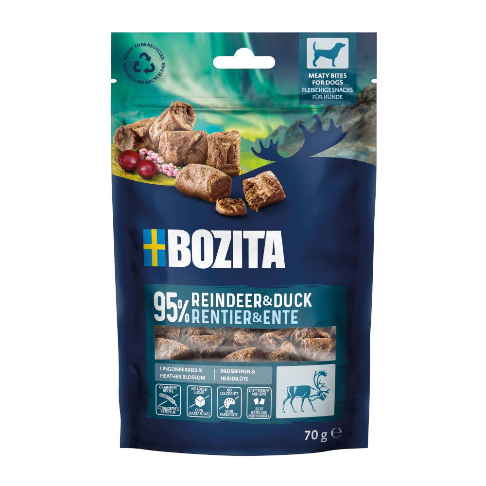 10 x 70 g Bozita Meaty Bites w super cenie! - Renifer i kaczka