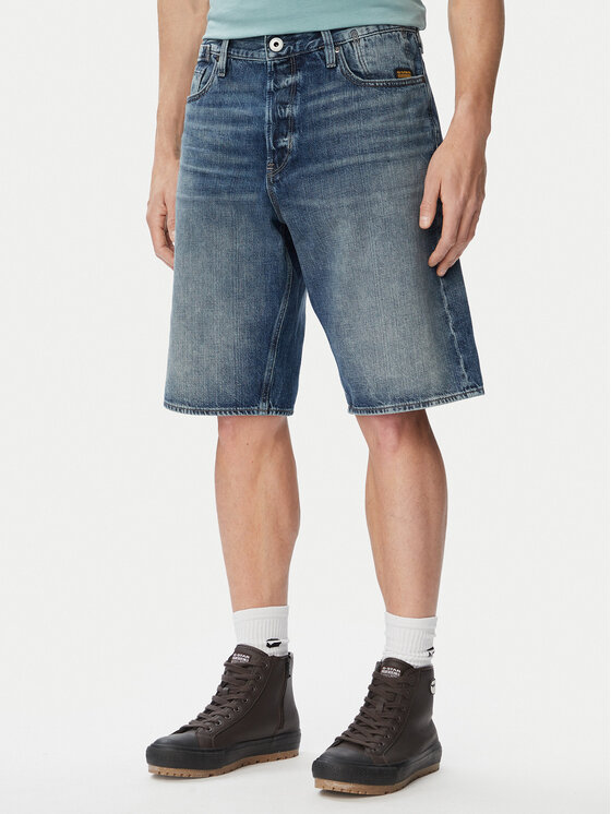 G-Star Raw Szorty jeansowe Deeggie D28474-E352 Niebieski Regular Fit