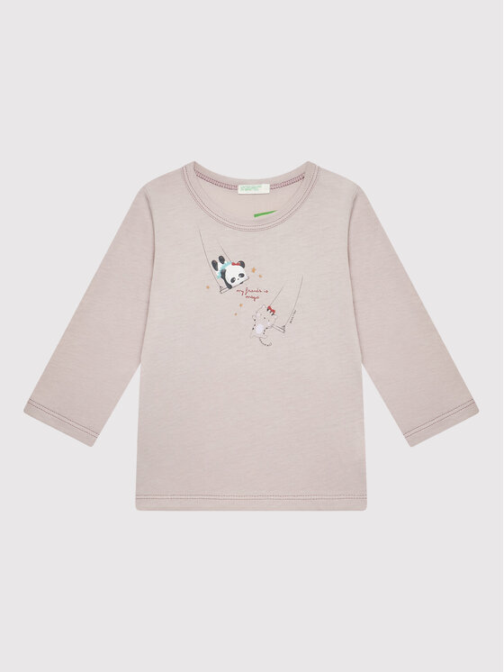 United Colors Of Benetton Bluzka 3ATNA1018 Beżowy Regular Fit