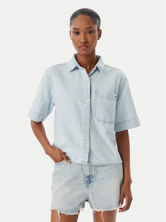 Tommy Hilfiger Koszula jeansowa WW0WW49573 Niebieski Relaxed Fit