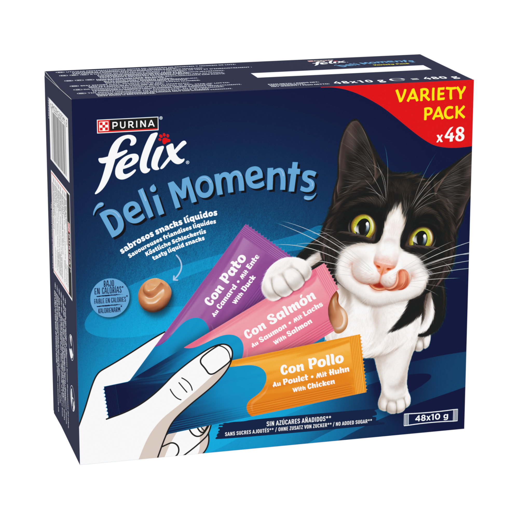 Pakiet mieszany Felix Deli Moments - Kurczak, łosoś i kaczka, 48 x 10 g