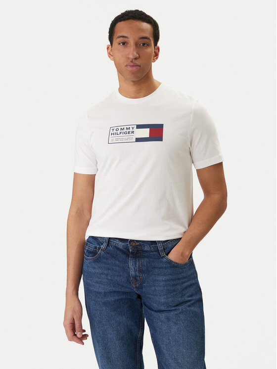 Tommy Hilfiger T-Shirt Brand Love Box MW0MW42366 Biały Regular Fit