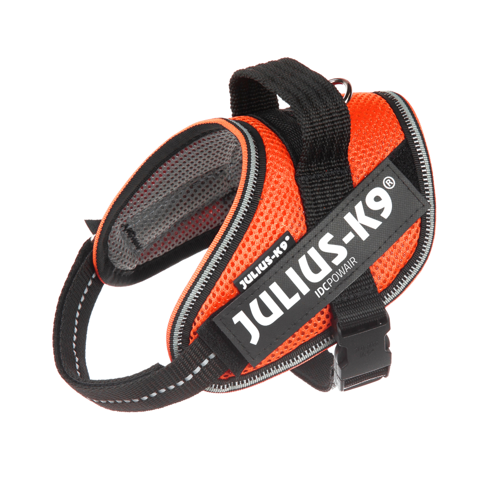 JULIUS-K9 IDC® POWAIR szelki dla psa, pomarańczowe - Rozmiar S/Mini: obw. klatki piersiowej 49 - 67 cm