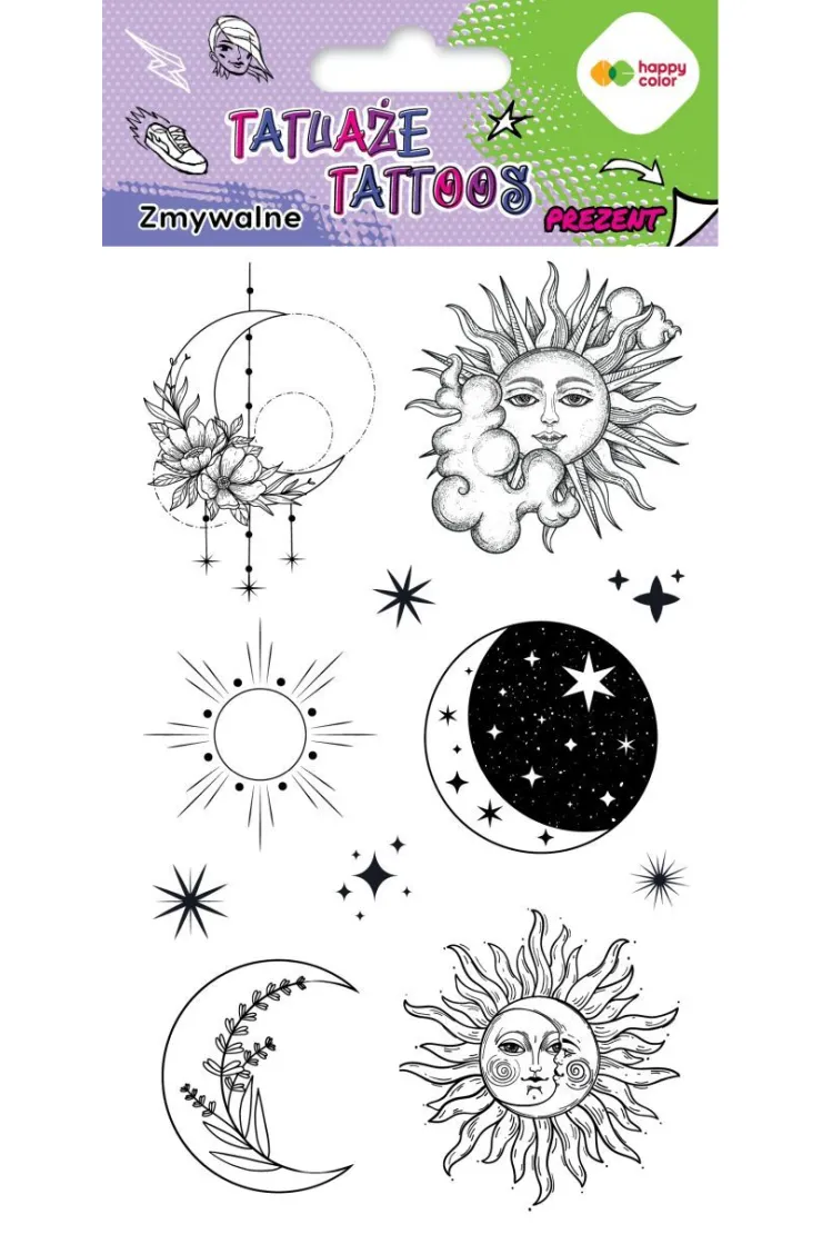 Tatuaże zmywalne SUN AND MOON 100x200 mm