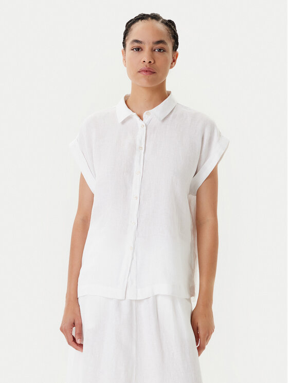 United Colors Of Benetton Koszula 5BMLDQ06V Biały Regular Fit