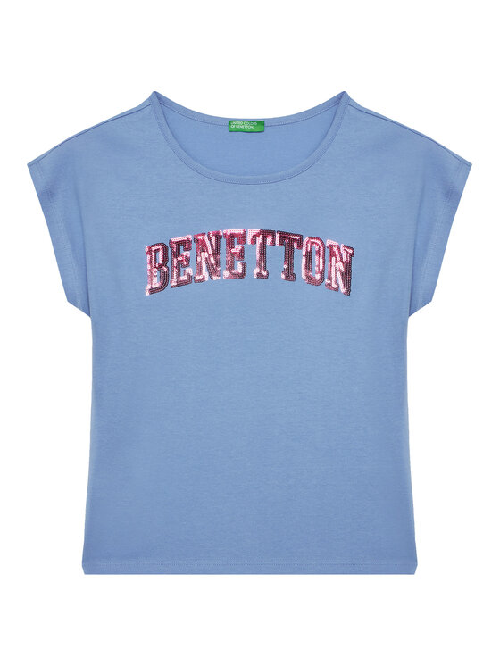 United Colors Of Benetton T-Shirt 3I1XC10P1 Niebieski Regular Fit