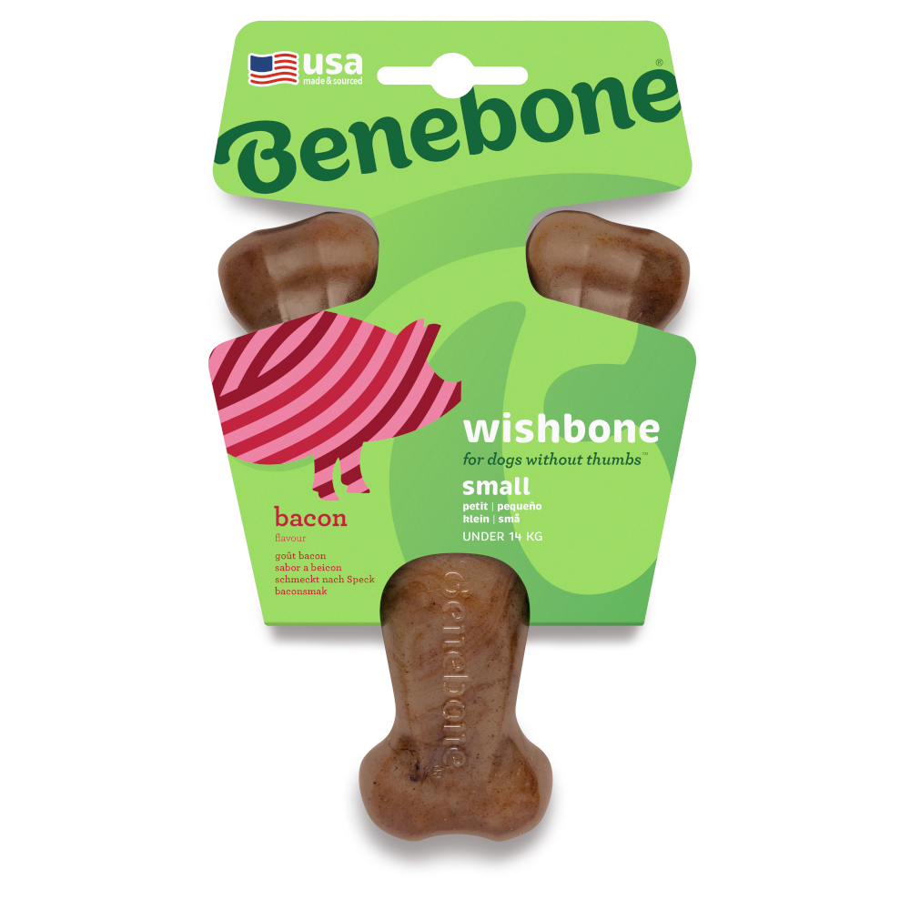 Benebone Wishbone Bacon - Small: ok. dł. 17,5 x szer. 10 x wys. 4 cm
