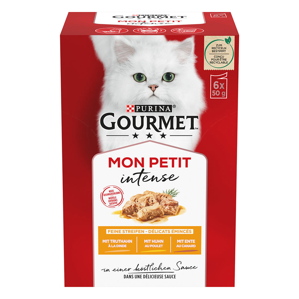 Pakiet mieszany Gourmet Mon Petit, 12 x 50 g - Kaczka, kurczak, indyk