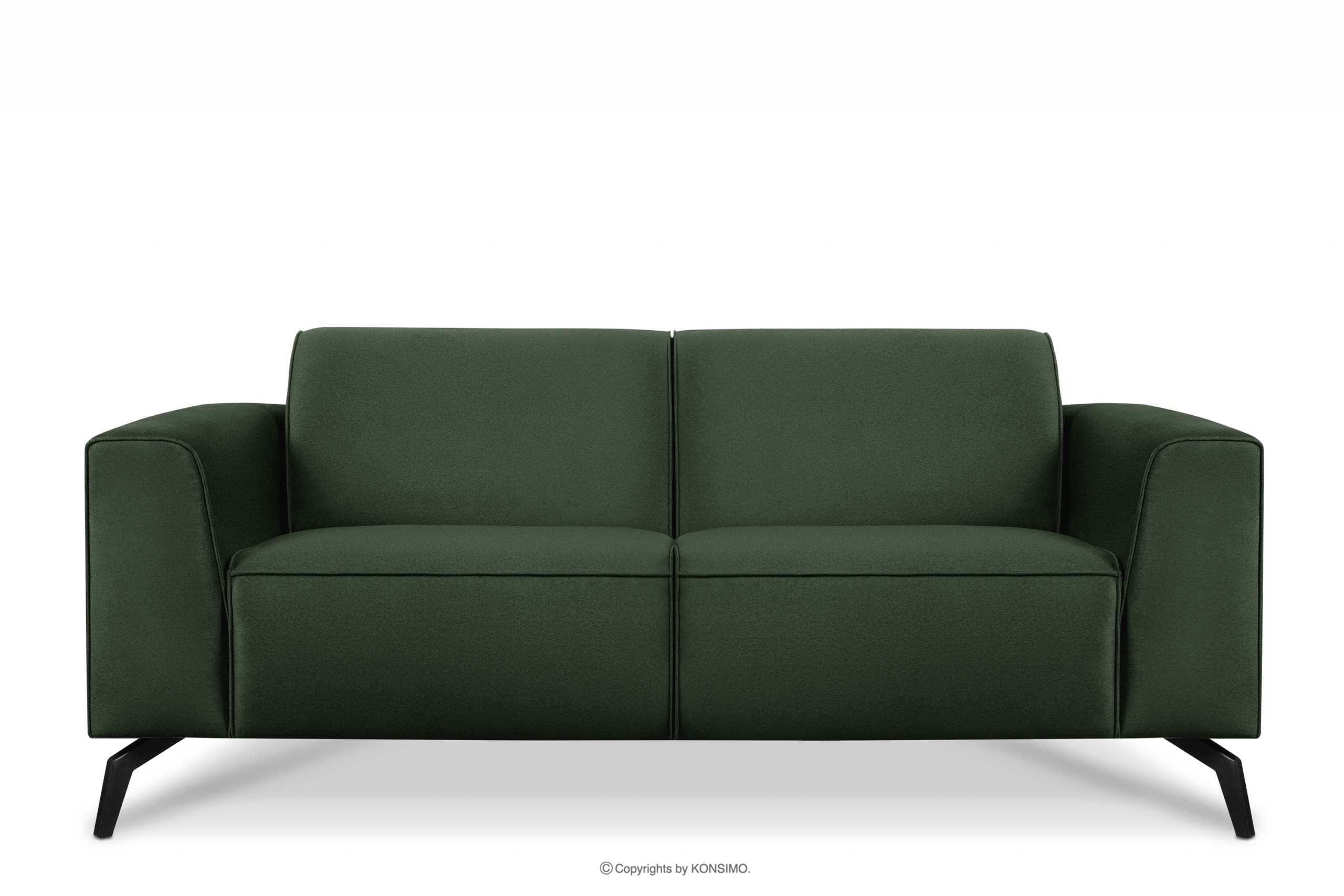 Sofa 2 osobowa na nóżkach do salonu ciemnozielona VESTRI