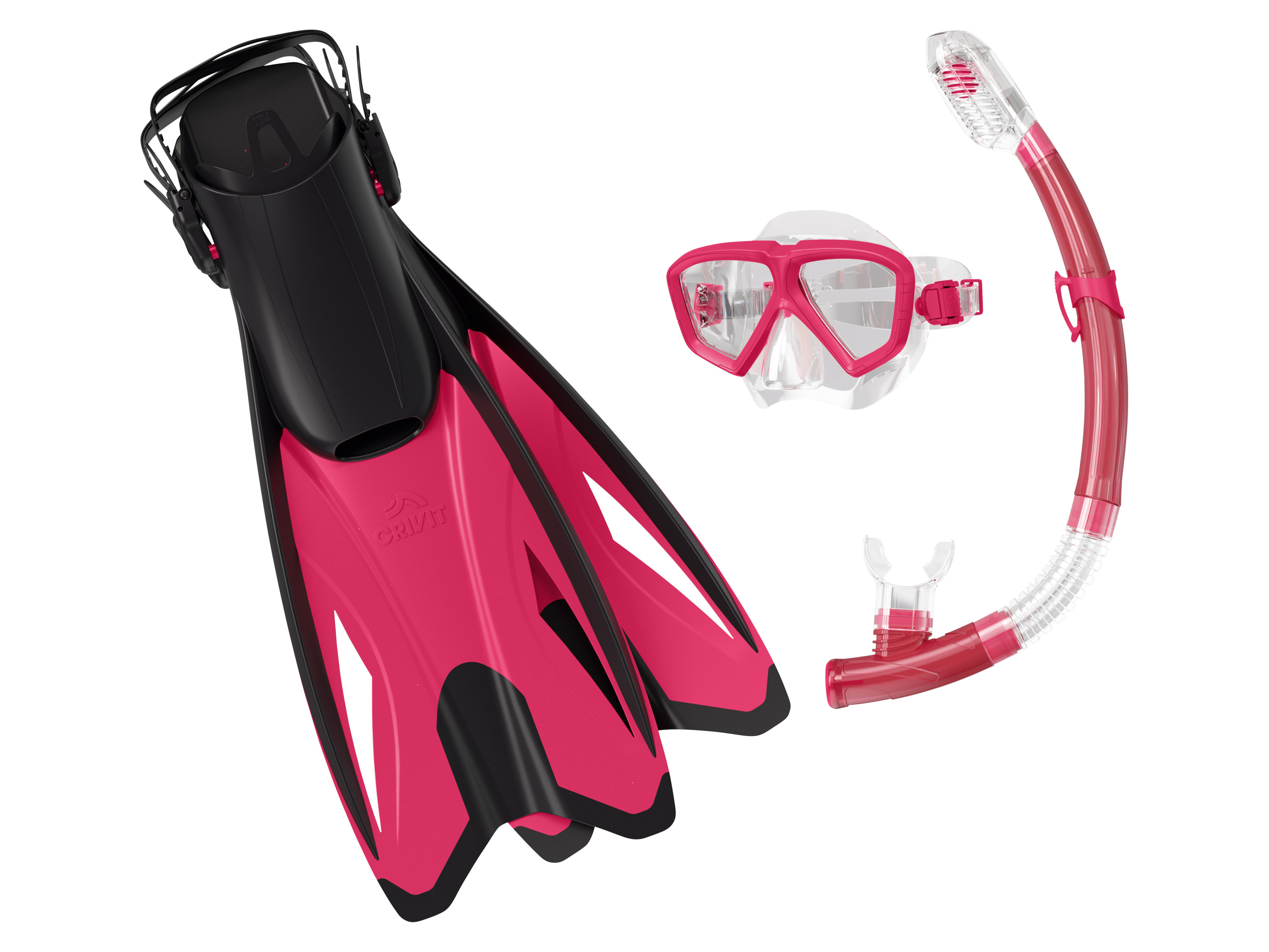 CRIVIT Zestaw do nurkowania i snorkelingu  (Różowy/czarny, L/XL)