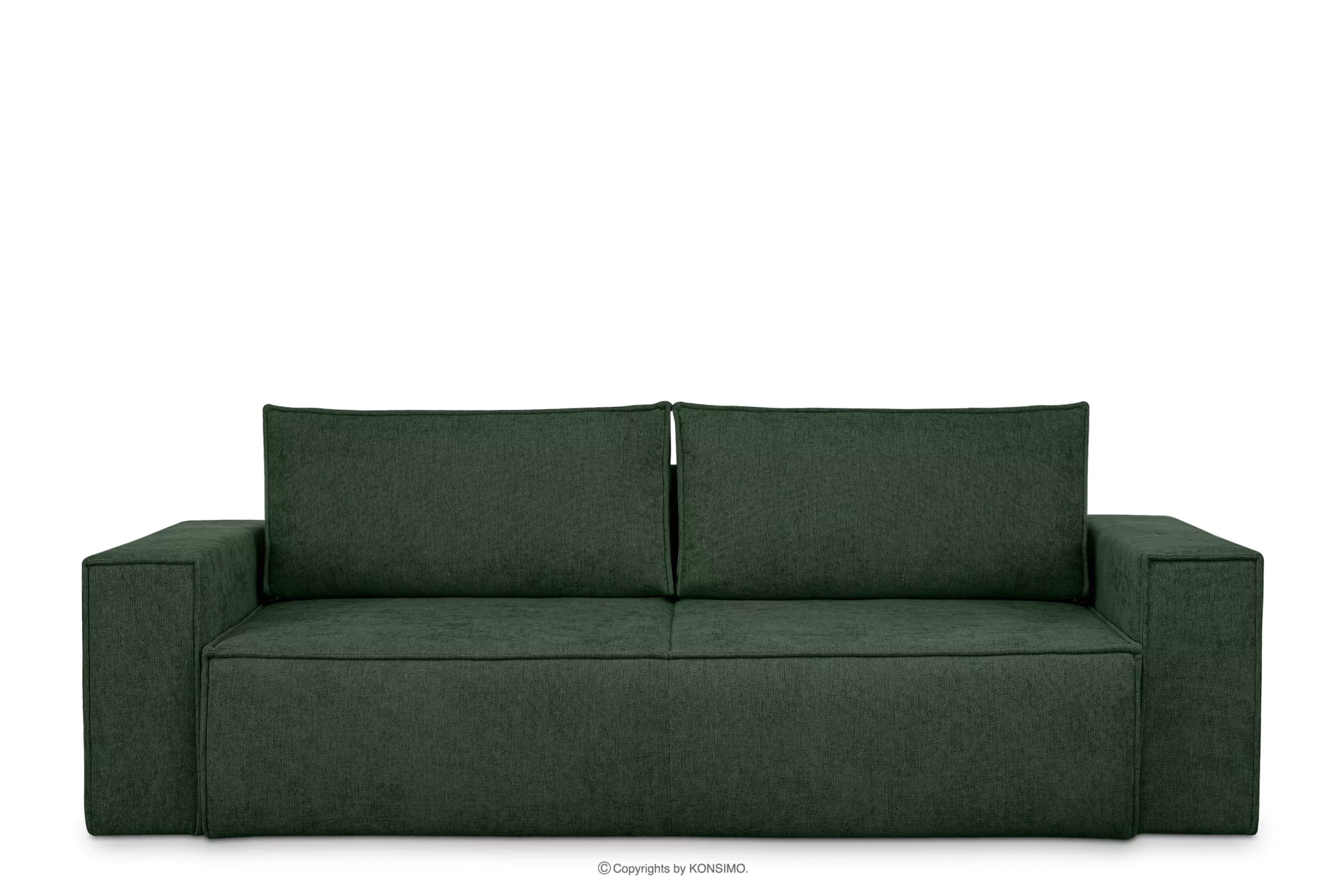Sofa 3 w tkaninie plecionej z funkcją spania zielony NAPI II