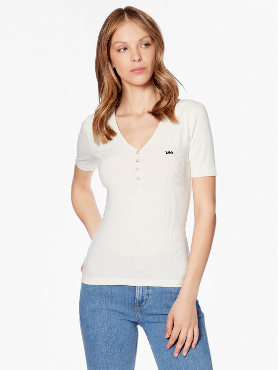 Lee T-Shirt L44KIPNQ 112333722 Écru Regular Fit