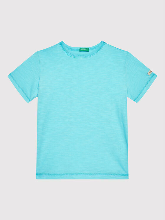 United Colors Of Benetton T-Shirt 3MM5C103W Niebieski Regular Fit