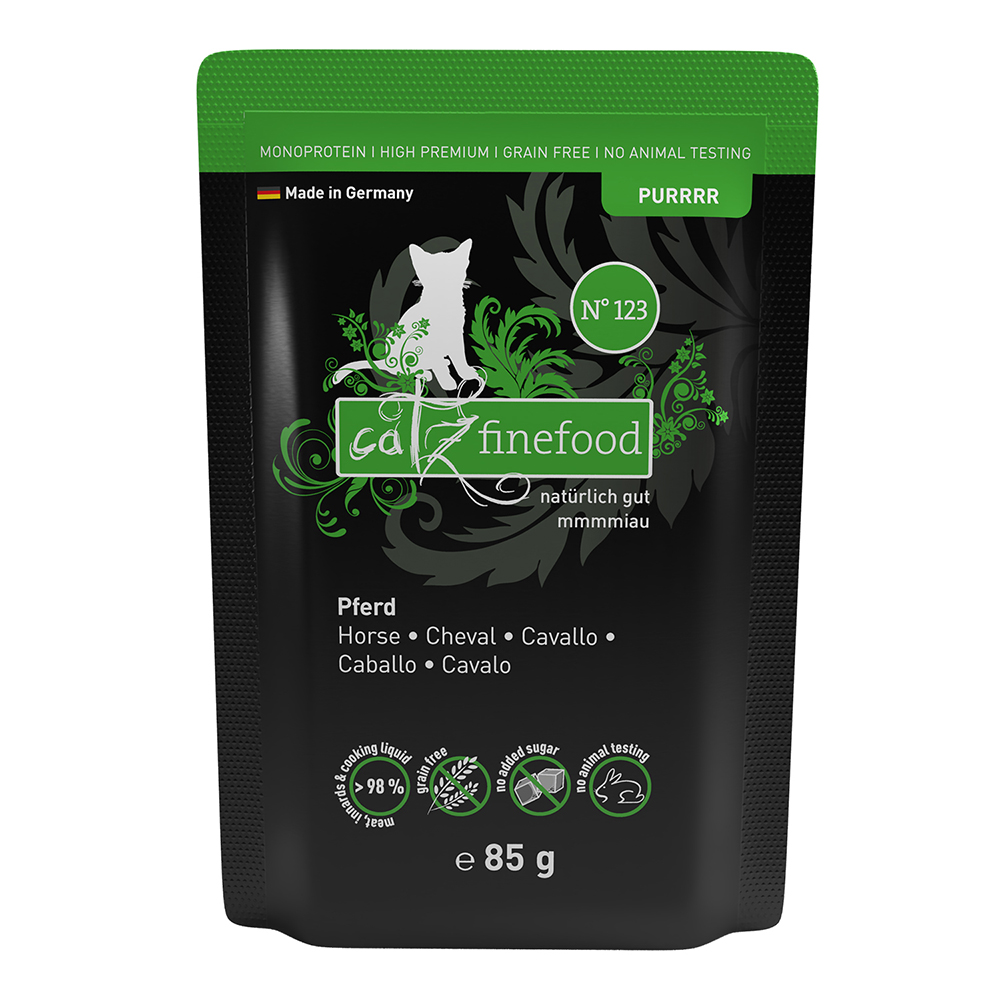 Korzystny pakiet catz finefood Purrrr w saszetkach, 16 x 85 g - No. 123, konina