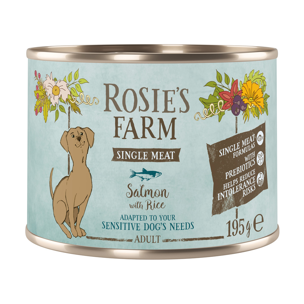 Rosie's Farm Single Meat Adult, 6 x 195 g - Ryba z ryżem
