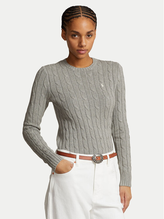 Polo Ralph Lauren Sweter Julianna 211943903001 Szary Regular Fit