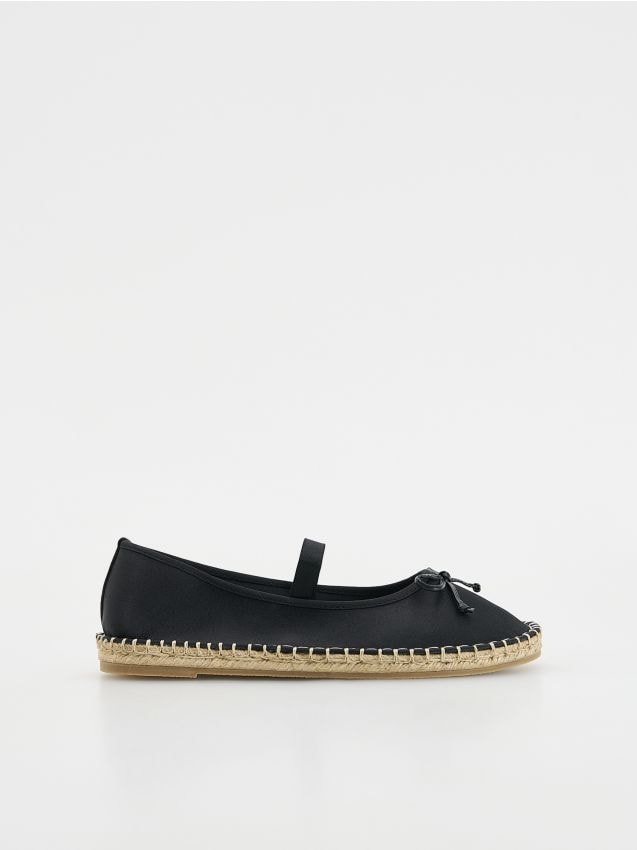 Reserved - Espadryle z kokardą - czarny miniaturka