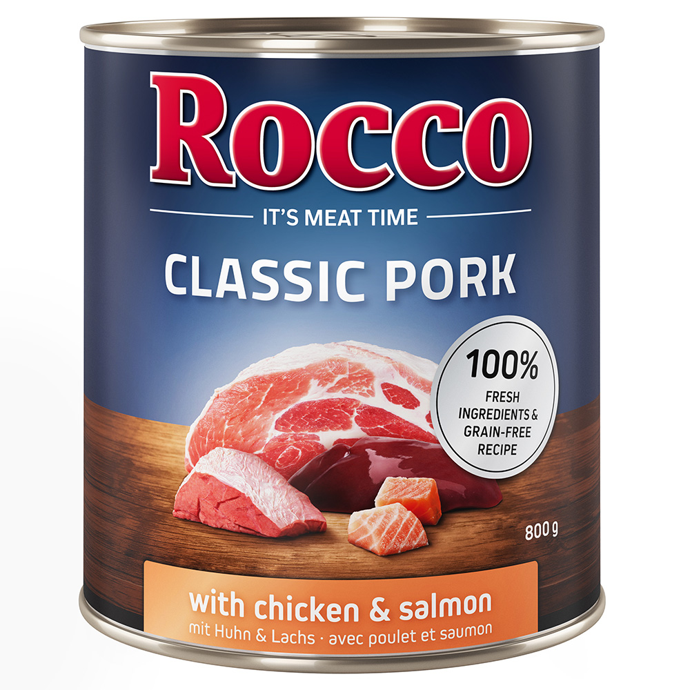 Korzystny pakiet Rocco Classic Pork, 12 x 800 g - Kurczak i łosoś