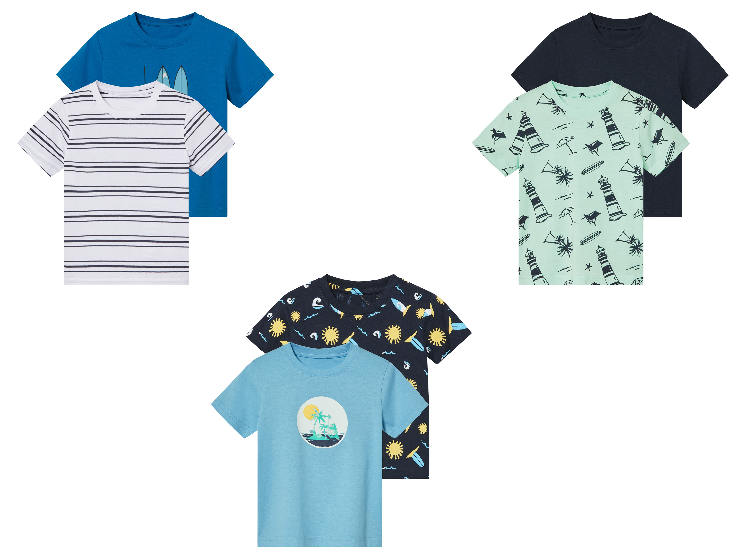 lupilu® T-shirty dziecięce	z bawełny, 2 sztuki