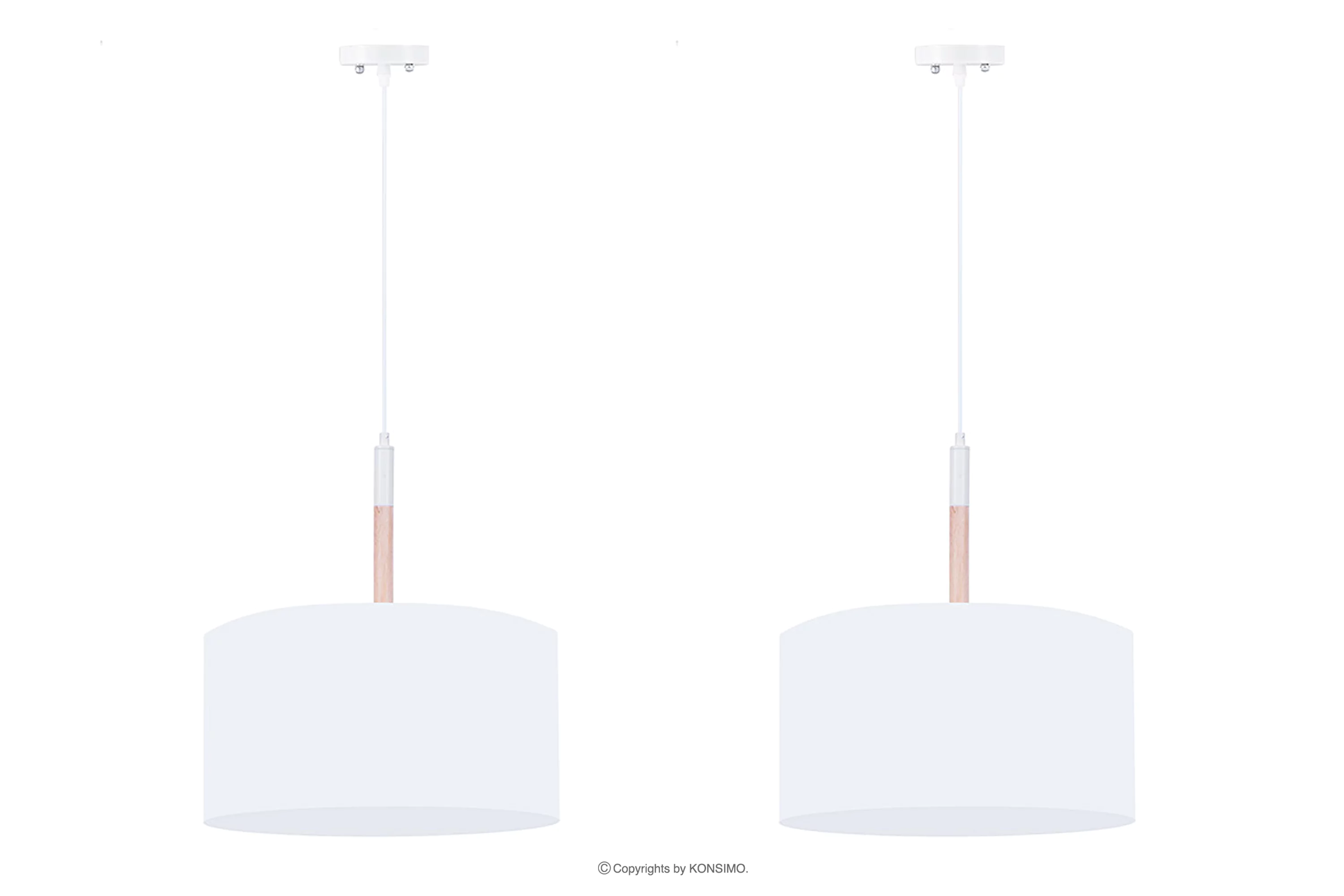 Lampa wisząca w stylu skandynawskim biała 2szt PLISO