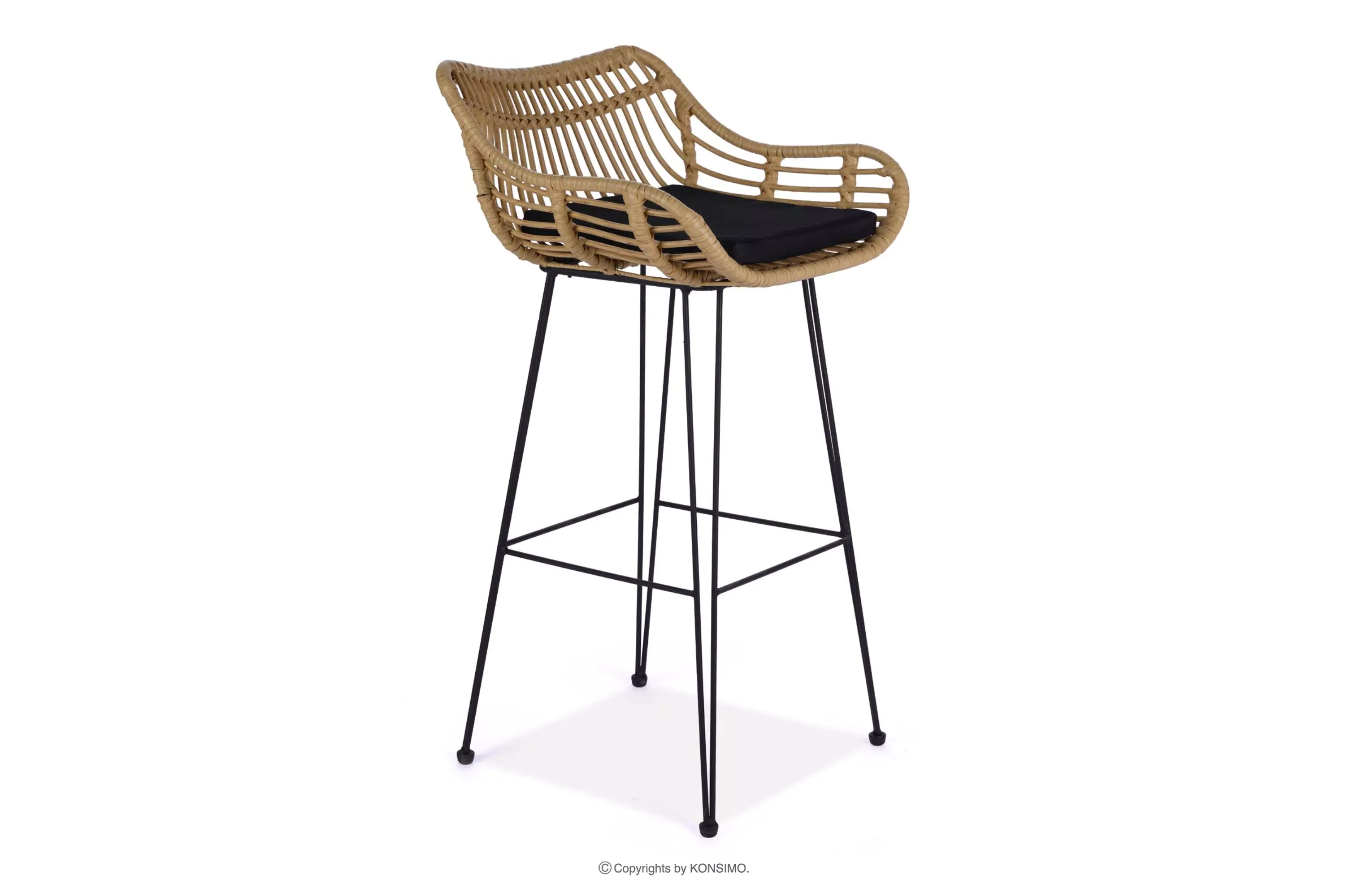 Hoker w stylu loft z rattanu syntetycznego BERIDIS