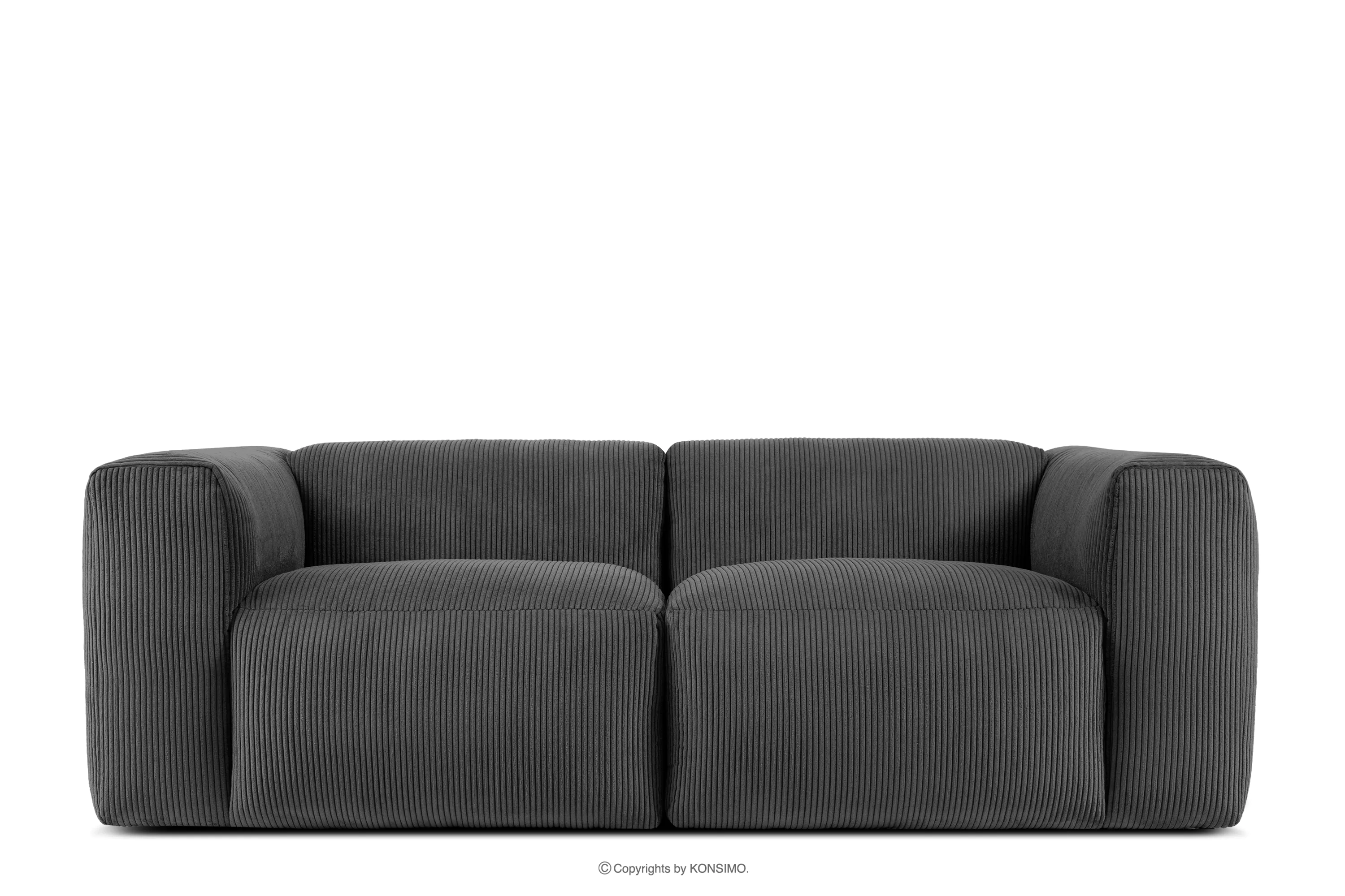 Sofa modułowa dwuosobowa w tkaninie sztruks szara BUFFO