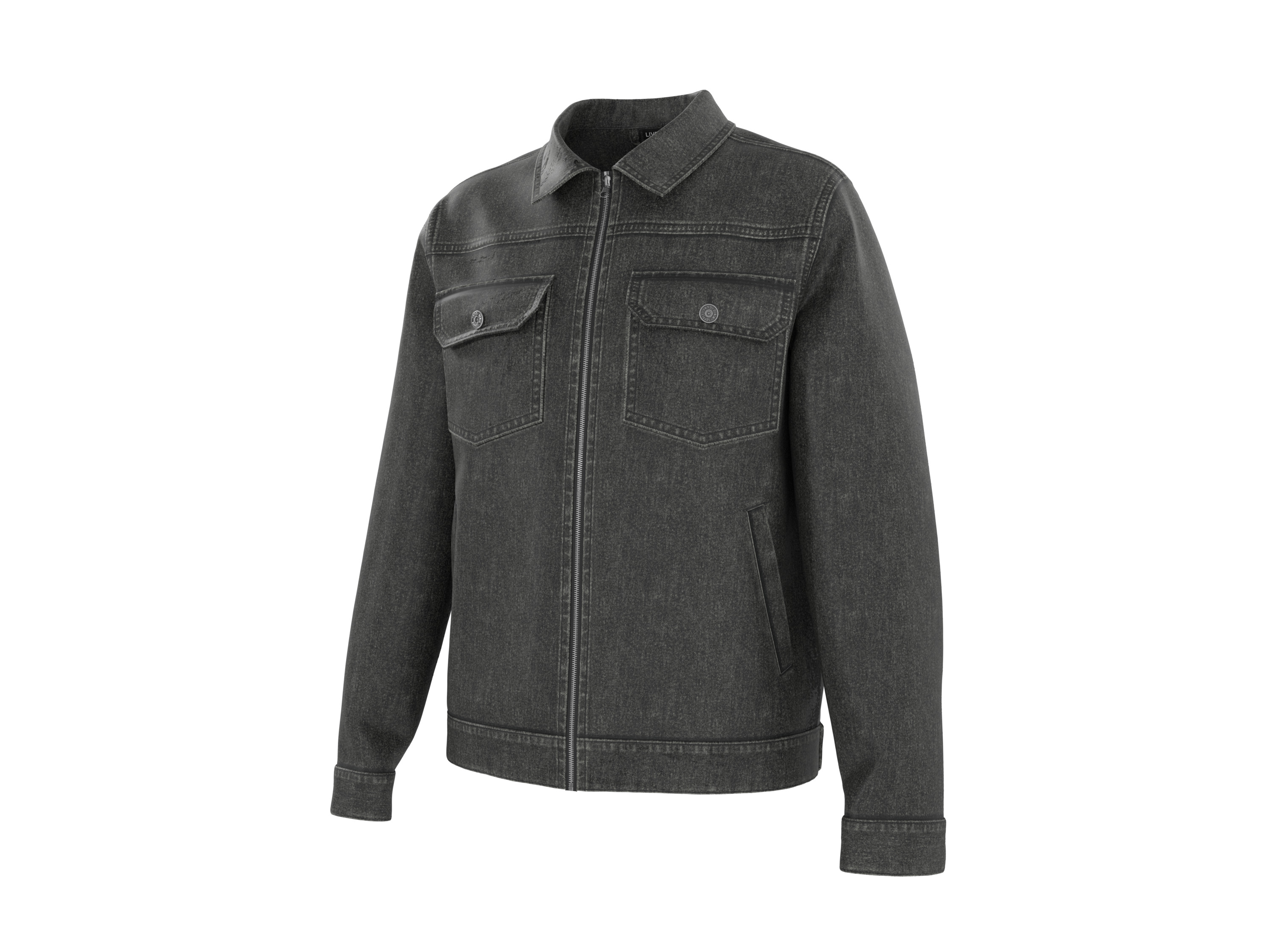 LIVERGY® Kurtka jeansowa męska z bawełny (Czarny, S (44/46))