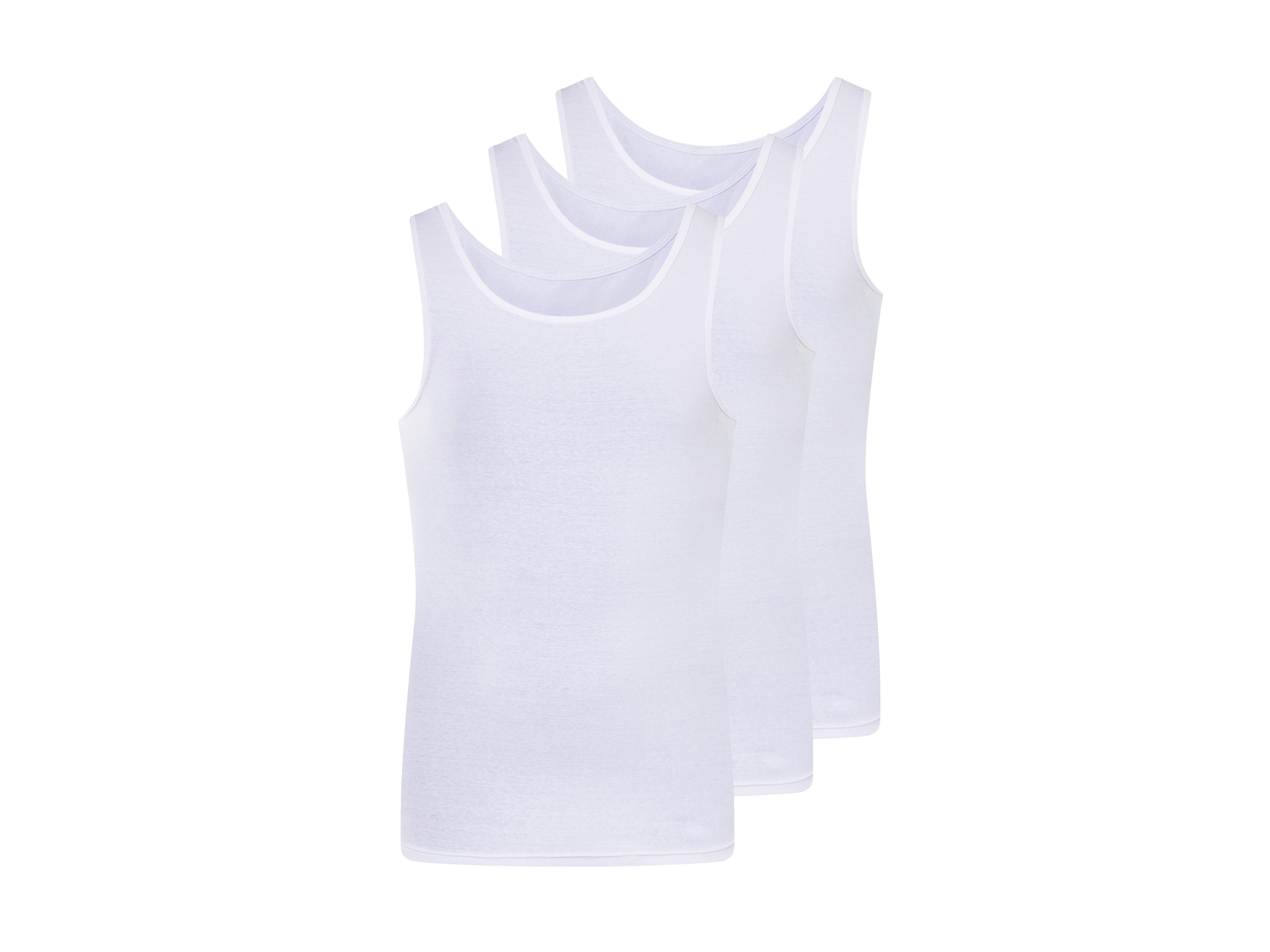 LIVERGY® Podkoszulki męskie prążkowane, 3 sztuki (Biały, 7/XL)