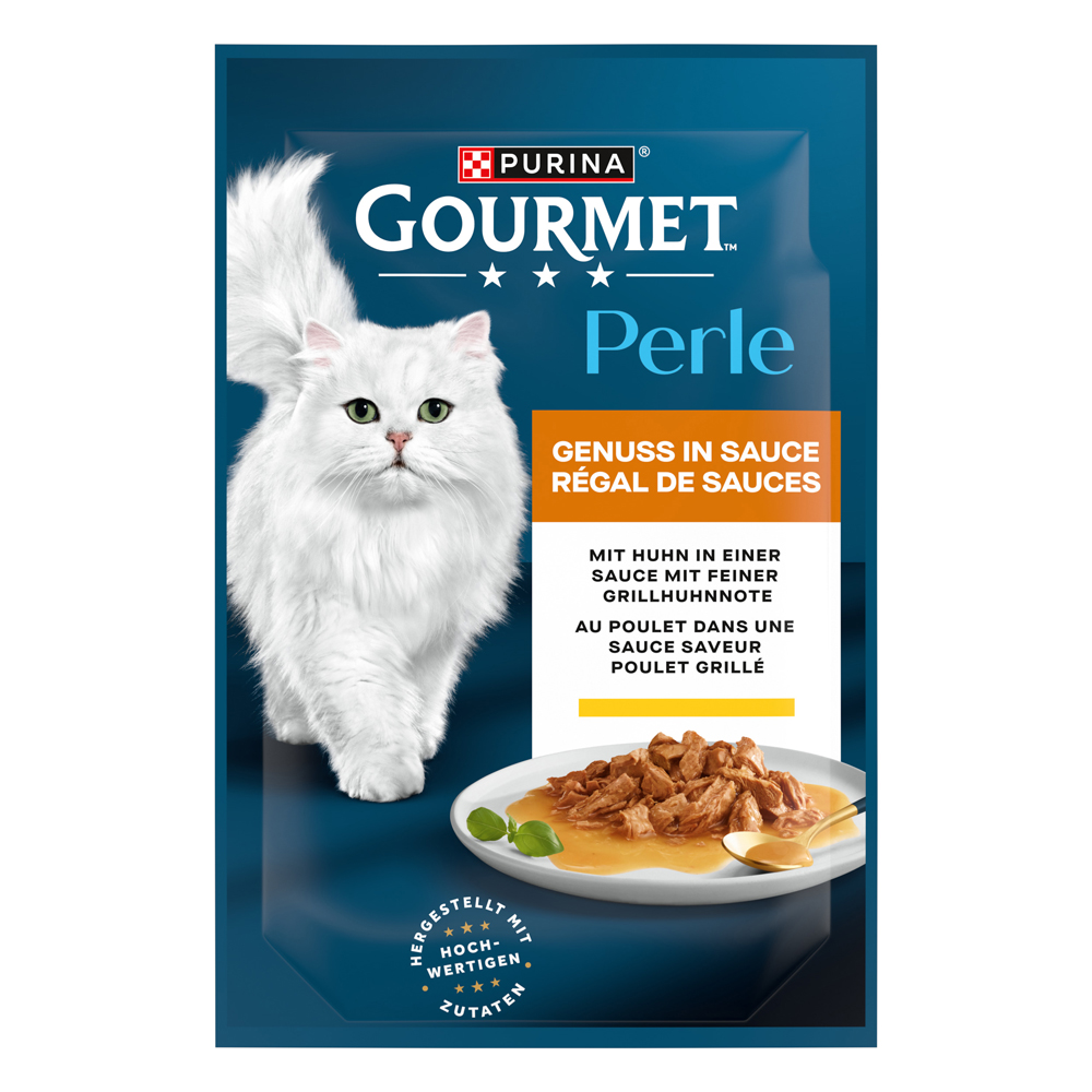 25% taniej! Gourmet, karma mokra, 24 x 85 g / 48 x 85 g / 52 x 85 g - Perle Genuss w sosie, kurczak, 52 x 85 g