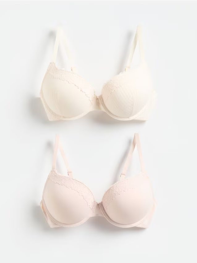 Reserved - Biustonosz super push up 2 pack - złamana biel