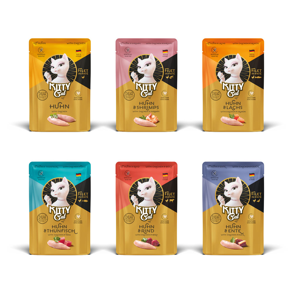Korzystny pakiet mieszany Kitty Cat Filet in Paté, 24 x 85 g - Pakiet mieszany z kurczakiem (6 smaków)