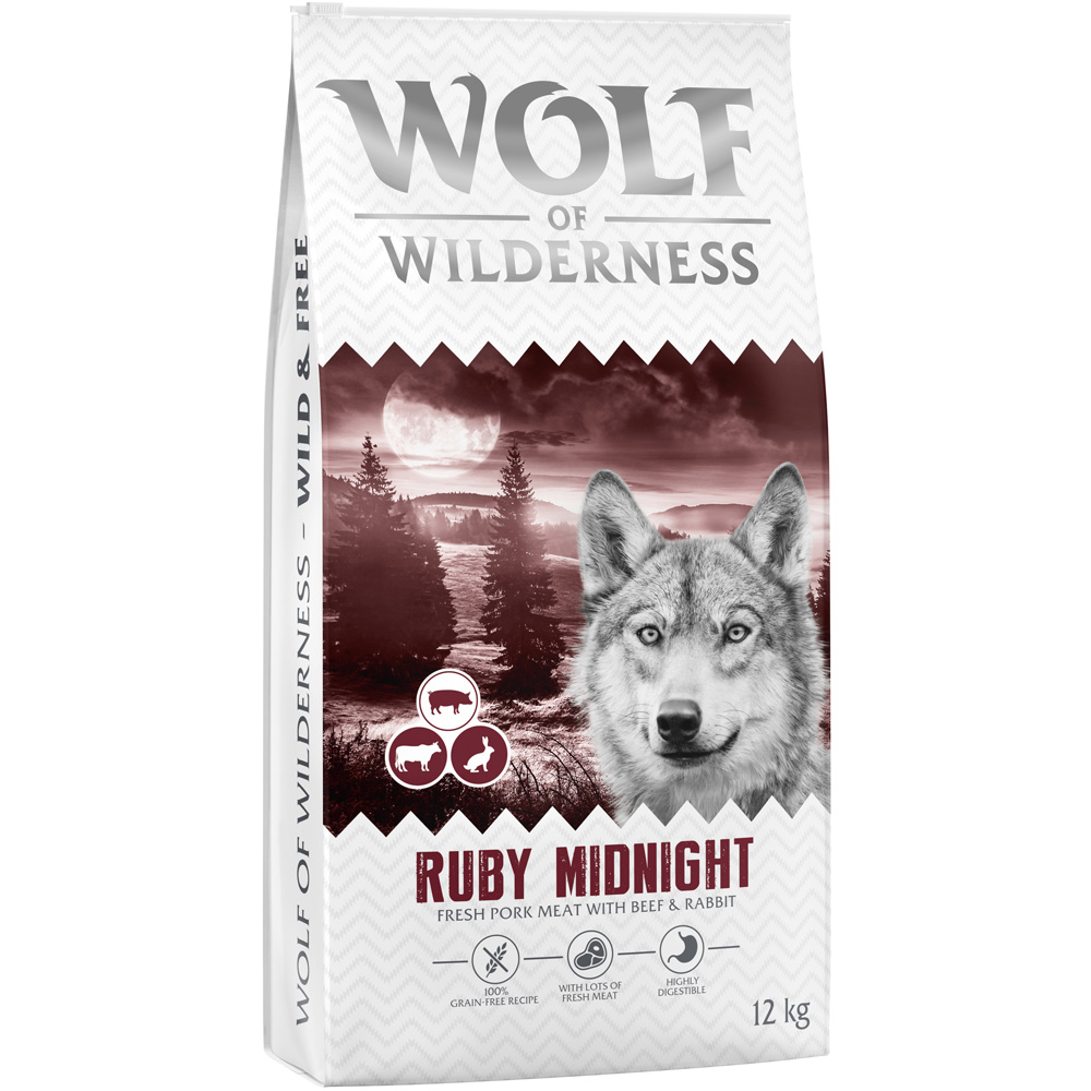 Wolf of Wilderness Adult "Ruby Midnight", wołowina i królik - 2 x 12 kg