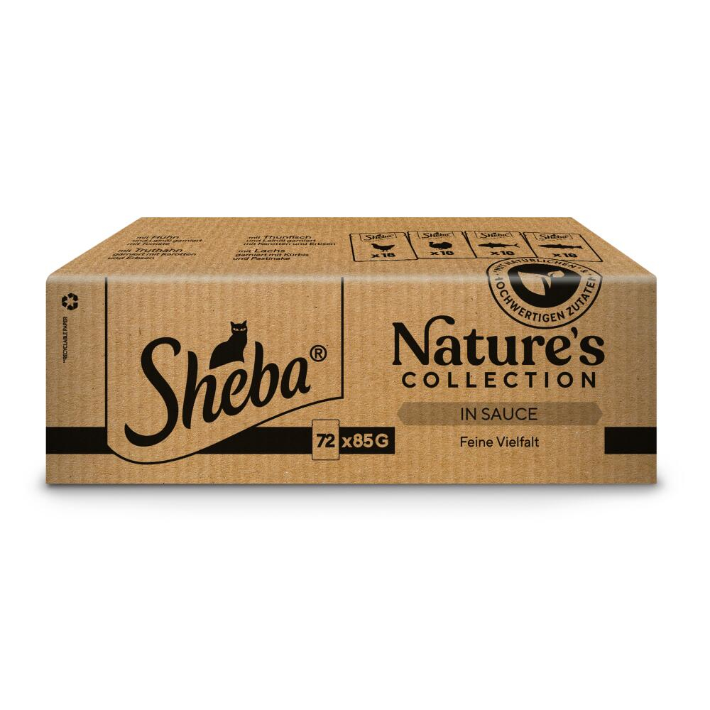 Megapakiet Sheba Nature's Collection, 144 x 85 g - Różnorodność smaków w sosie