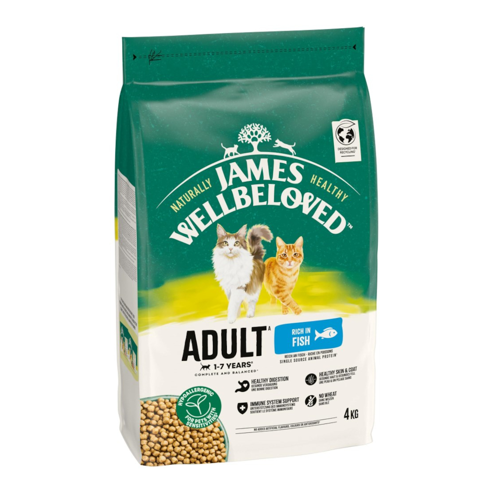 James Wellbeloved Adult Cat Hypoallergenic, ryba i ryż - 4 kg