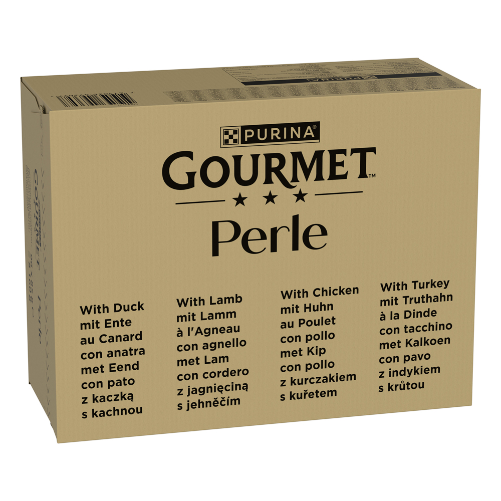 Megapakiet Gourmet Perle, 96 x 85 g - Kaczka, jagnięcina, kurczak, indyk w sosie