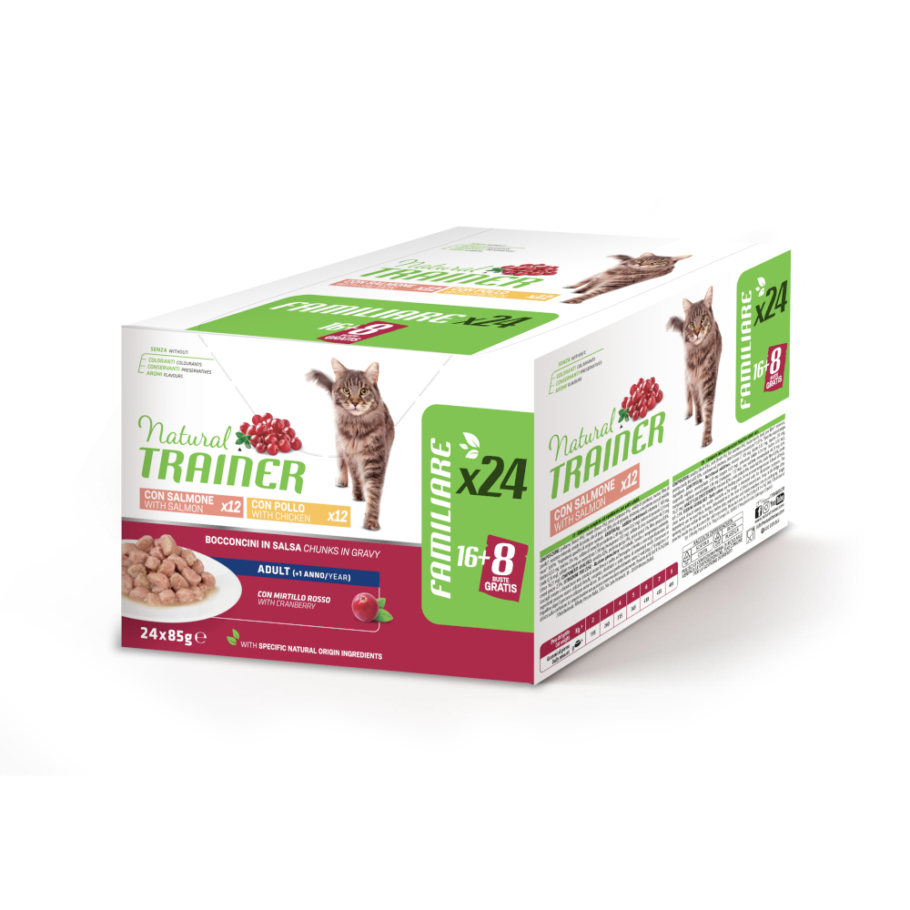 Natural Trainer Adult  - Pakiet mieszany: kurczak i łosoś, 24 x 85 g
