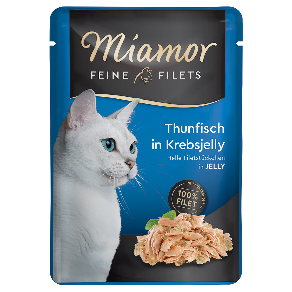Megapakiet Miamor Feine Filets w saszetkach, 24 x 100 g - Tuńczyk z galaretką z kraba