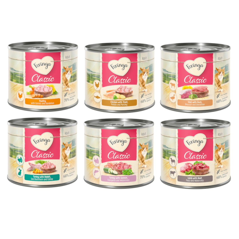 Korzystny pakiet Feringa Classic Meat Menu, 12 x 200 g - Pakiet mieszany (Wszystkie 6 smaków)