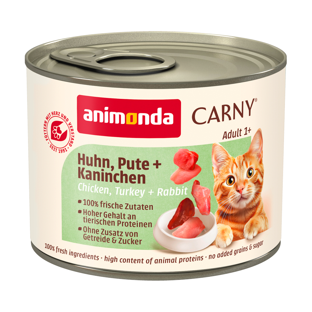 Korzystny pakiet animonda Carny Adult, 12 x 200 g - Kurczak, indyk i królik