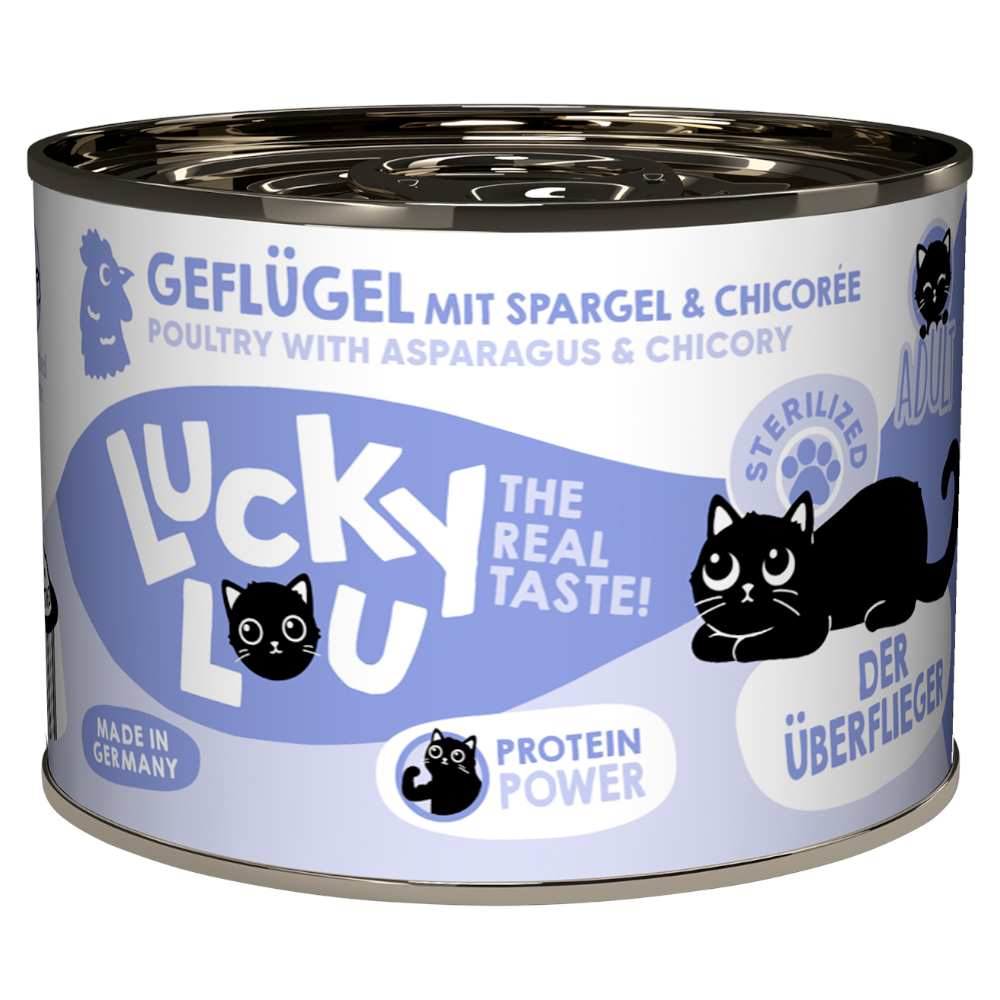 Korzystny pakiet Lucky Lou Adult, 24 x 200 g - Sterilized: drób
