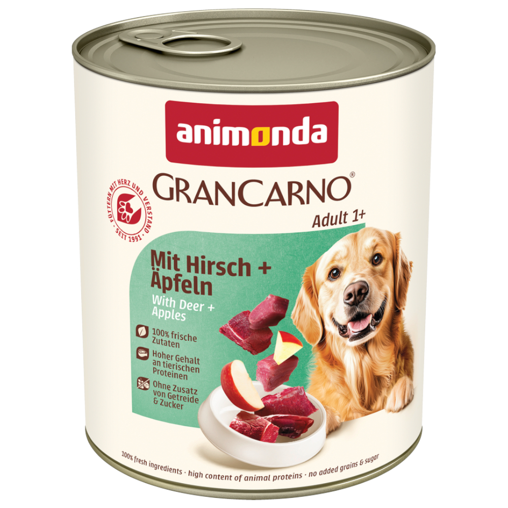 animonda GranCarno Original Adult, 6 x 800 g - Jeleń z jabłkiem