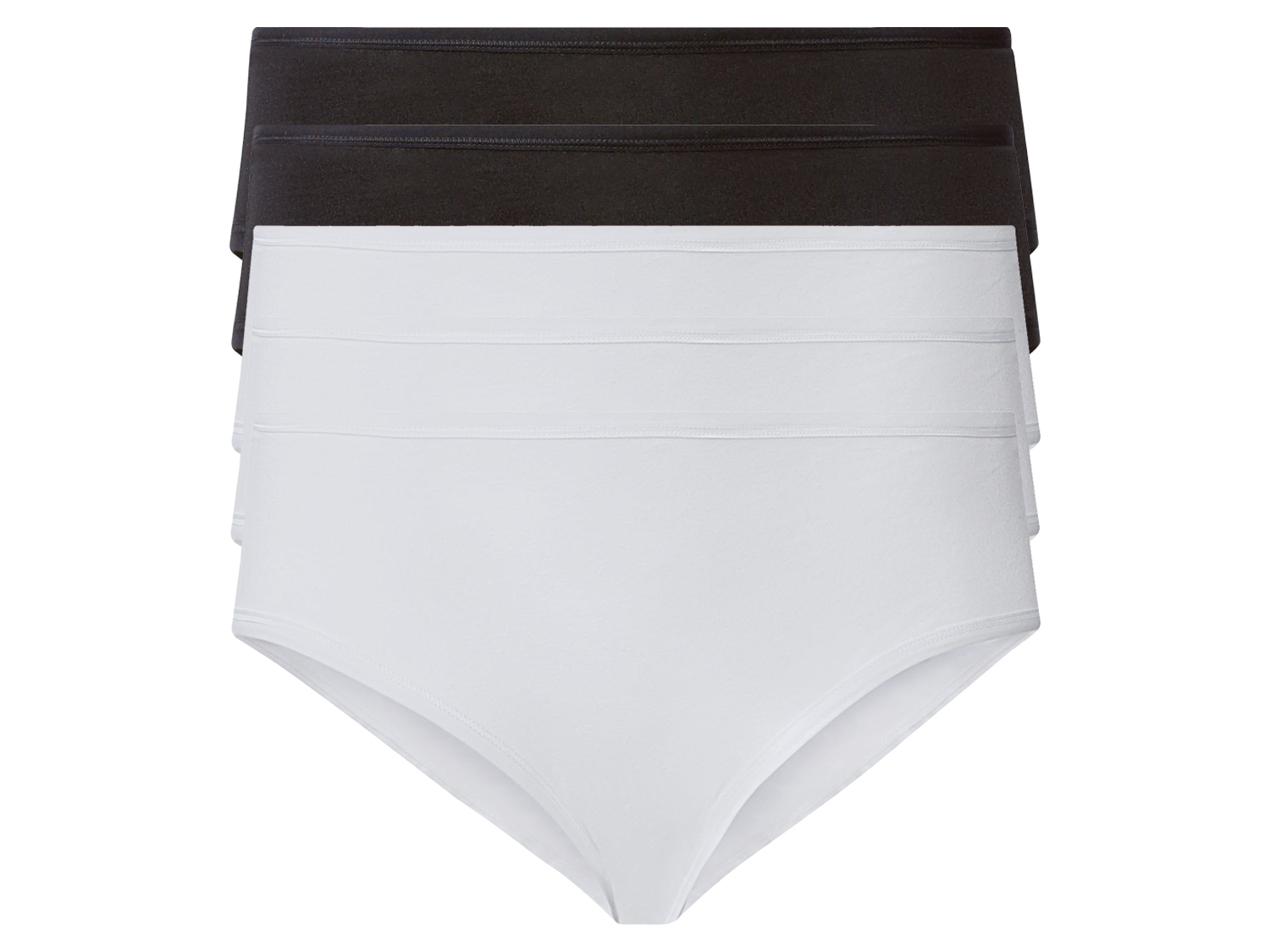 esmara® Hipstery damskie XXL z bawełną, 5 par (Czarny / biały, XL(48/50))