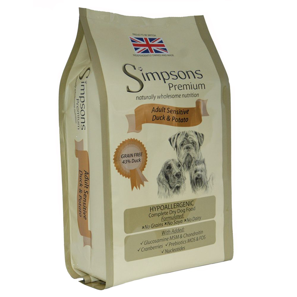 Simpsons Premium Adult Sensitive, kaczka z ziemniakami - 12 kg