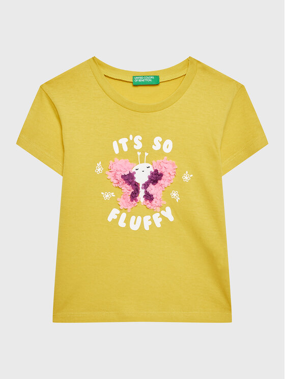 United Colors Of Benetton T-Shirt 3096G107O Żółty Regular Fit