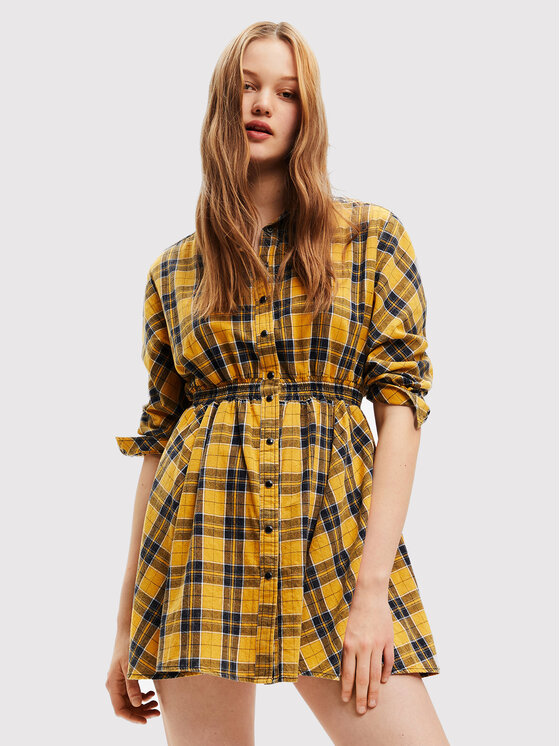 Desigual Sukienka koszulowa Verona 22WWVW69 Żółty Regular Fit