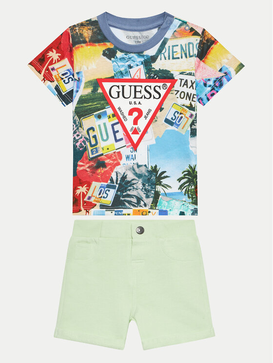 Guess Komplet t-shirt i spodenki I4GG12 K8HM3 Kolorowy Regular Fit